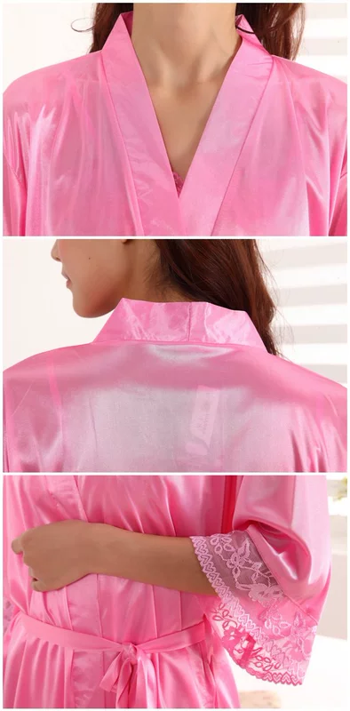 Giải phóng mặt bằng áo choàng cho bé gái bộ đồ ngủ dài mùa hè mỏng phần rắn màu dễ thương áo choàng lụa băng mùa hè dịch vụ nhà 220 kg