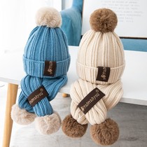 Japanese substitute for children's hat scarf suit Winter girl warm hat boy knitted baby wool hat