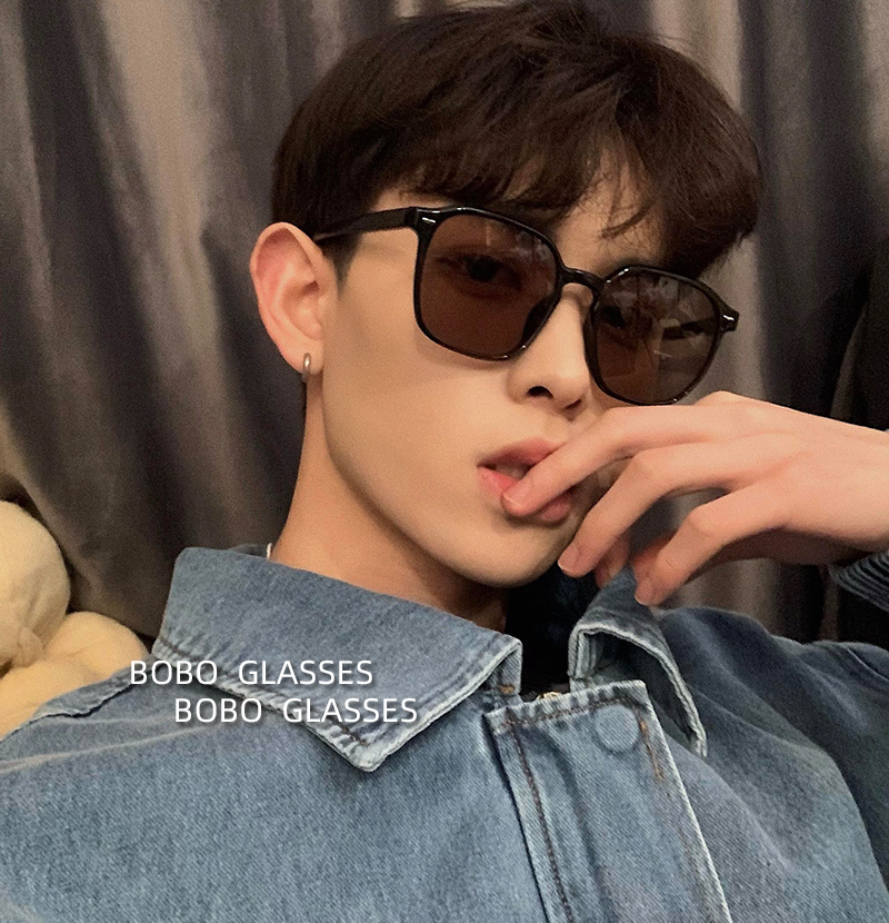 Retro brown sunglasses men's sunshade thin anti-UV Korean version of the trendy driving myopia sunglasses ins
