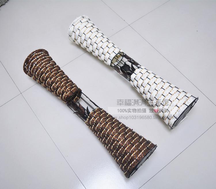 60CM gỗ thùng sắt hoa hoa xô hoa bình hoa retro châu Âu cắm hoa thùng trang trí nhà trưng bày hoa đứng - Vase / Bồn hoa & Kệ chậu nhựa trắng