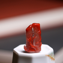 Raw ore natural southern red agate ice floating cleverly carved pendant bamboo pendant pendant necklace pendant Sugong carving without cracks