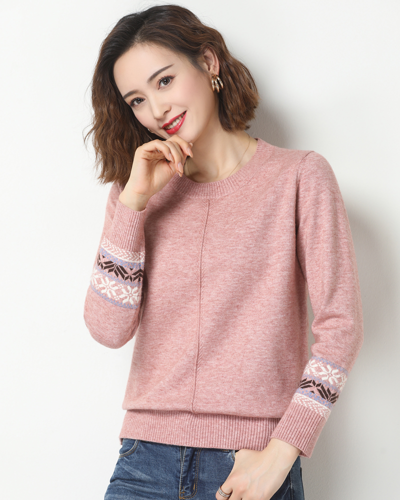 2022 - Winter 2022 new round - collar loose knitting shirt fashion Han - hain outer wear bottom