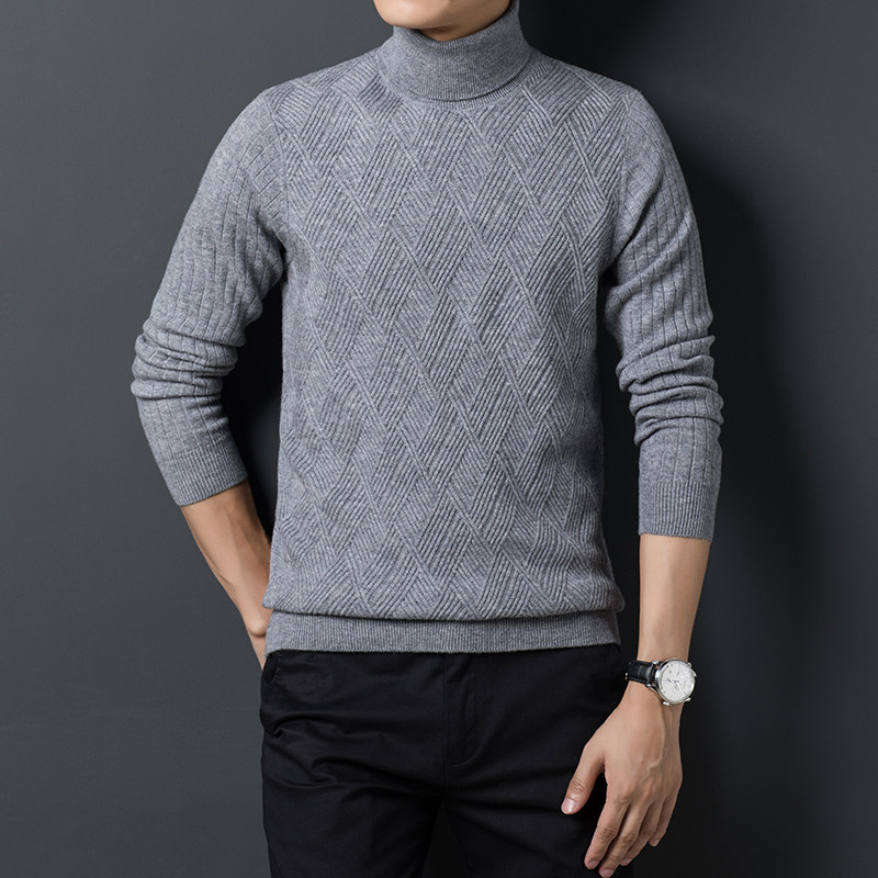 2021 New spinning wool for men 100 pure wool thickened knitted sweater in winter