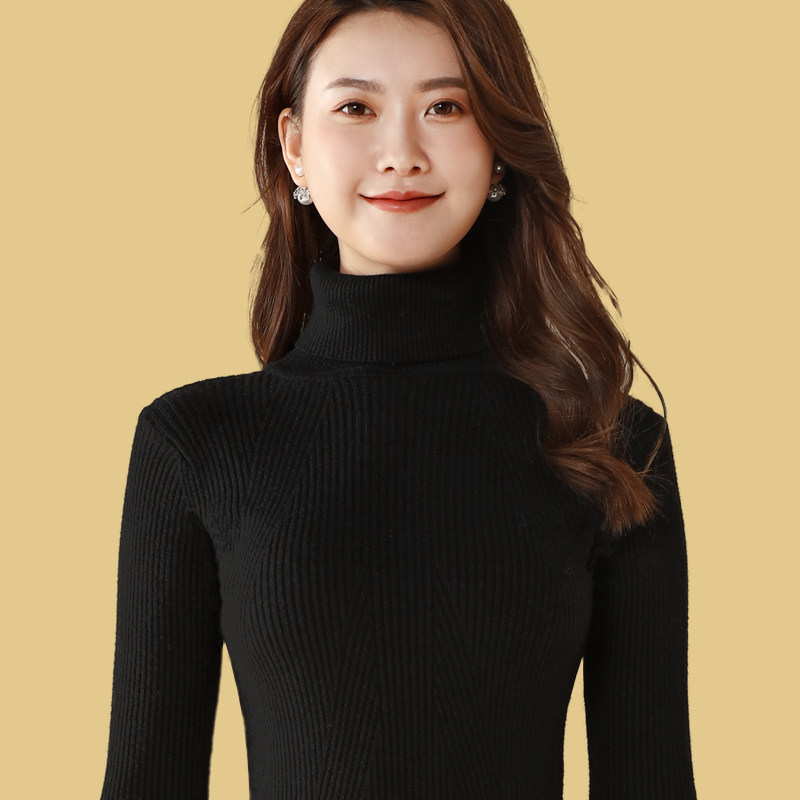 100% pure cashmere sweatshirt with long sleeves Nets in black middle and high collar sweater women's headsets 100 hitch