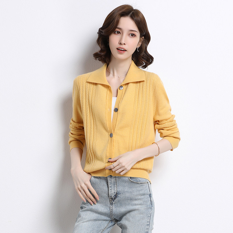 100 pure cashmere sweatshirt with new thin outer lap shortled sweater jacket short loose knitted cardiovert