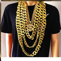 Special thick gold chain gold chain fake props live broadcast in thick yellow gold pendant stage fake sand gold bracelet New