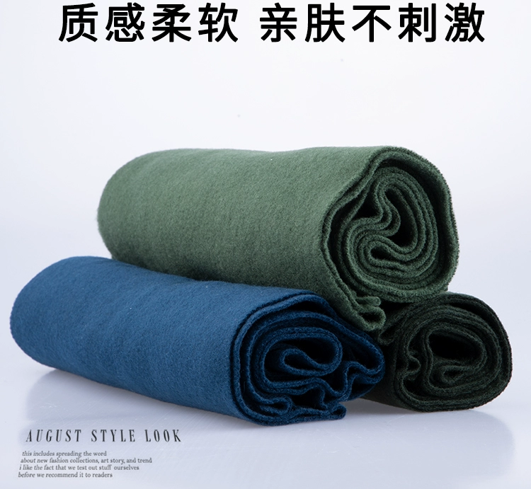 Đàn ông và phụ nữ chính hãng khăn quàng cổ xanh cashmere mùa đông ngoài trời và khăn quàng lạnh