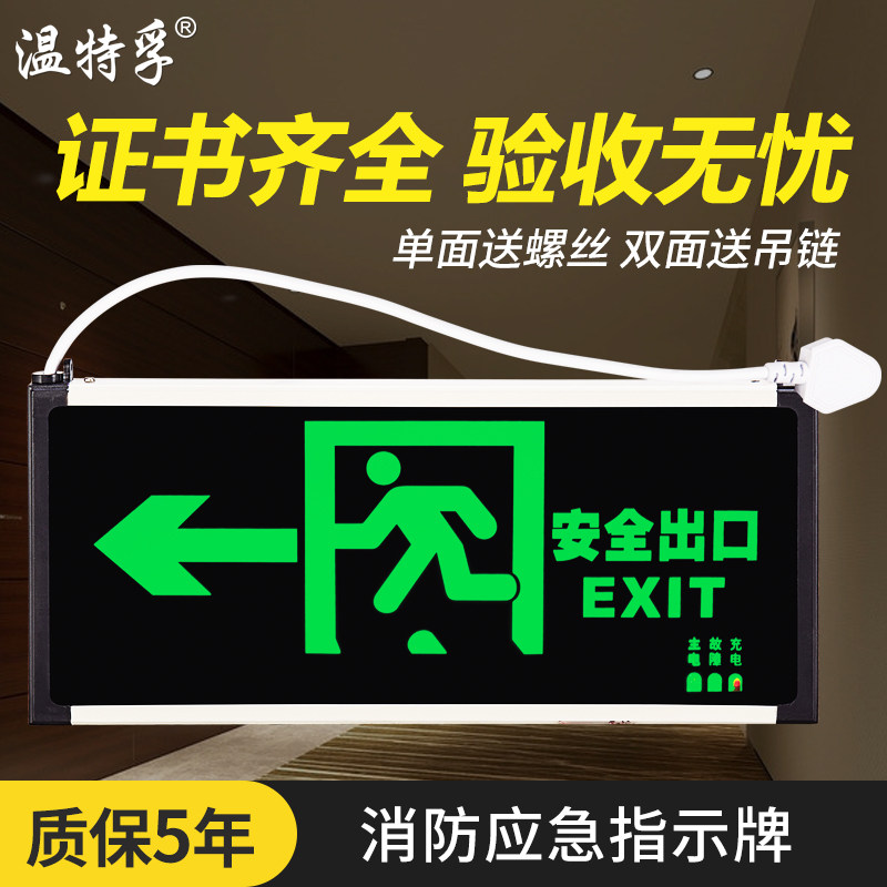 Wintefu New National Standard Safety Exit Signs Fire Emergency Floodlights With Plug Emergency Channel Evacuation Sign Lights