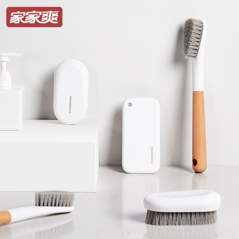 Shoe brush household brush shoe washing shoe brush artifact laundry brush cleaning brush soft and hard wool long handle wooden handle cleaning brush