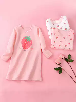 Girl's nightgown winter thickened cotton children's bathrobe Class a cotton pajamas Princess home clothes baby nightgown