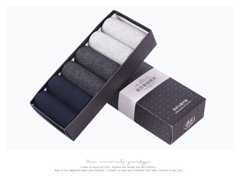 6 đôi vớ nam Langsha vớ trong ống nam vớ cotton khử mùi mồ hôi nam bốn mùa thể thao vớ 100% cotton tất cao cổ nam