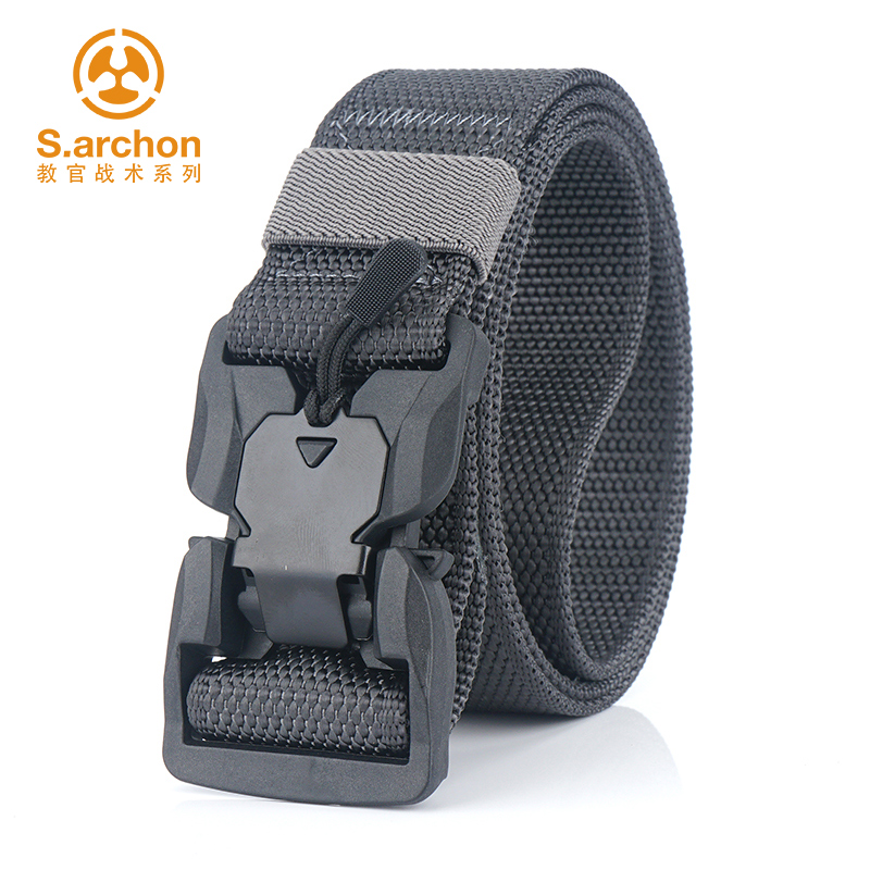 Multifunctional automatic quick release magnetic buckle Military fan tactical belt Men's cobra special forces training canvas belt