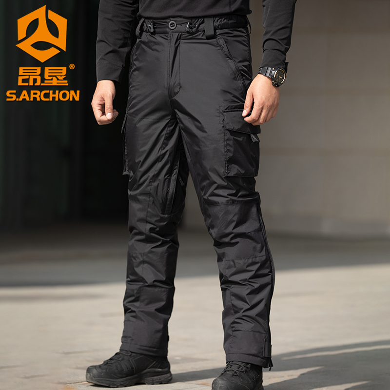 Outdoor IX13 Tactical warm cotton pants for men winter skiing waterproof punching pants climbing windproof anti-chill pants-Taobao