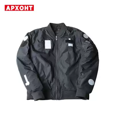 Winter ma1 flight jacket thickened warm short slim men's cotton clothes couple tide card baseball jacket