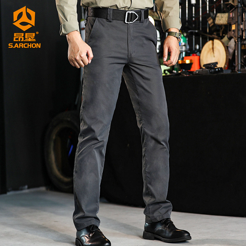 Onreclamation Tactical Western pants Men's spring and autumn elastic body straight cylinder waterproof and breathable military fans for training pants outdoor tooling long pants