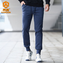 Angken Spring and Autumn Outdoor Knitted Tactical Pants Mens Sports Pants and Trousers New Loose Foot Tight Pants Trousers