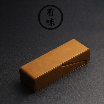 华为智能眼镜盒高档皮质商务简约手机支架近视眼镜盒小巧轻耐压