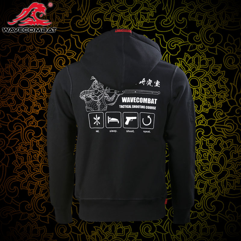 Wave Monarch Wave Tactics Research Room Eat Sleep shoot repeat cardigan Zipper sweatshirt