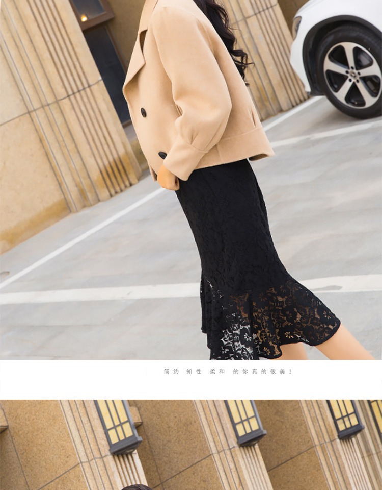 Áo hai dây cashmere nữ ngắn đoạn 2018 mới mùa thu và mùa đông Áo len hai mặt Hàn Quốc áo len nhỏ áo dạ nữ đẹp 2021