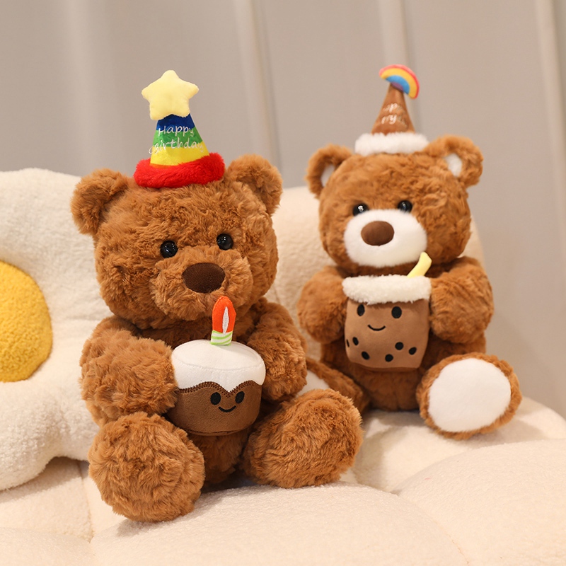 Cartoon Cake Milk Tea Bear Doll Plush Toy Birthday Cake Bear Doll Teddy Bear Rag Doll Pillow for Women Cartoon Cake Milk Tea Bear Doll Plush Toy Birthday Cake Bear Doll Teddy Bear Rag Doll Pillow for Women