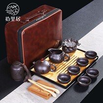 Shili Zisha kung fu tea set office meeting guests a pot of six cups home high-end portable travel tea set