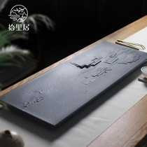 Shiliju natural whole black gold stone tea tray Tea sea large stone simple household high-end tea table living room