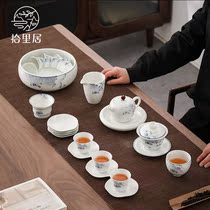  Shiliju ceramic hand-painted Kung Fu tea set Teacup cover bowl Simple home office business hand-mixing gift