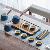 Pick up the kung fu tea set simple household ceramic tea set office guest tea tray dry bubble plate gift box