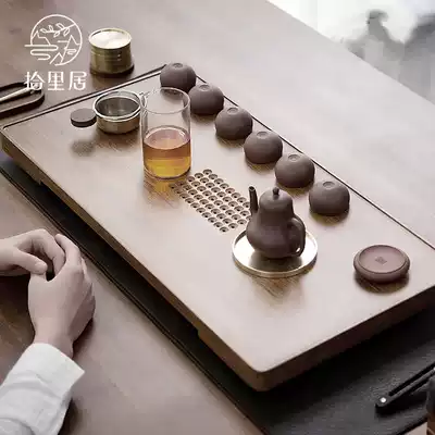 Pickliju Japanese tea tray water storage tea table household living room modern kung fu tea set bamboo solid wood tray