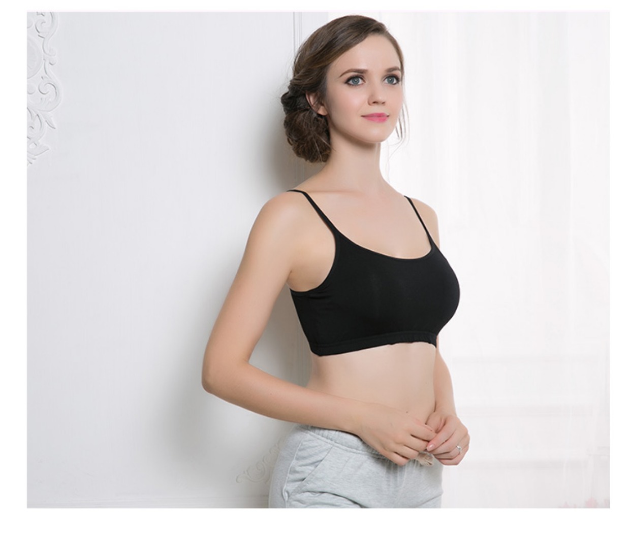 Với miếng đệm ngực một vòng ngực áo yếm nữ hàng đầu mà không có vòng thép bra bra-t thể thao yoga đồ lót chạm đáy áo ống