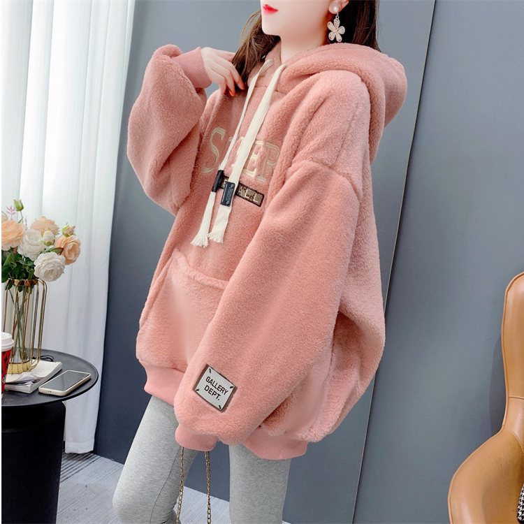 Pregnant Woman Autumn Winter Clothing Suit Fashion New Vee Clothing 2023 Winter Plus Suede Thickened Lamb Jacket Foreign Air Jacket-Taobao