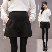 Pregnant Woman Shorts Autumn Winter Money Outside Wearing Fashion Broadlegged Pants 2021 New Tide Moms Black 100 Hitch Bottom Shorts