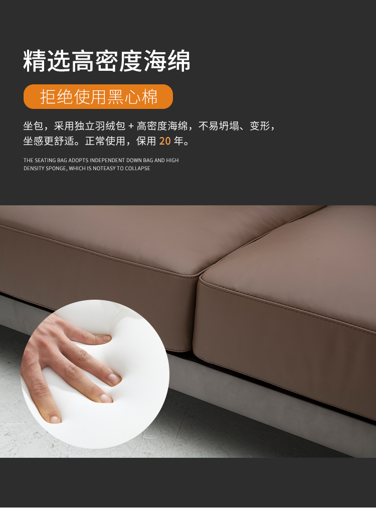 lớp đầu tiên của sự kết hợp da phòng khách sofa da của đồ nội thất tối giản hiện đại Mi ba ánh sáng nhà sang trọng Huayi không gian sofa - Ghế sô pha ghế sofa góc