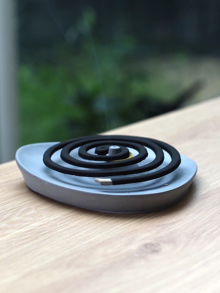 Day Style Zen Imagery Brief Clean Water Concrete Mosquito Coil tray Honolulu Fragrant Tea Scents Pan 