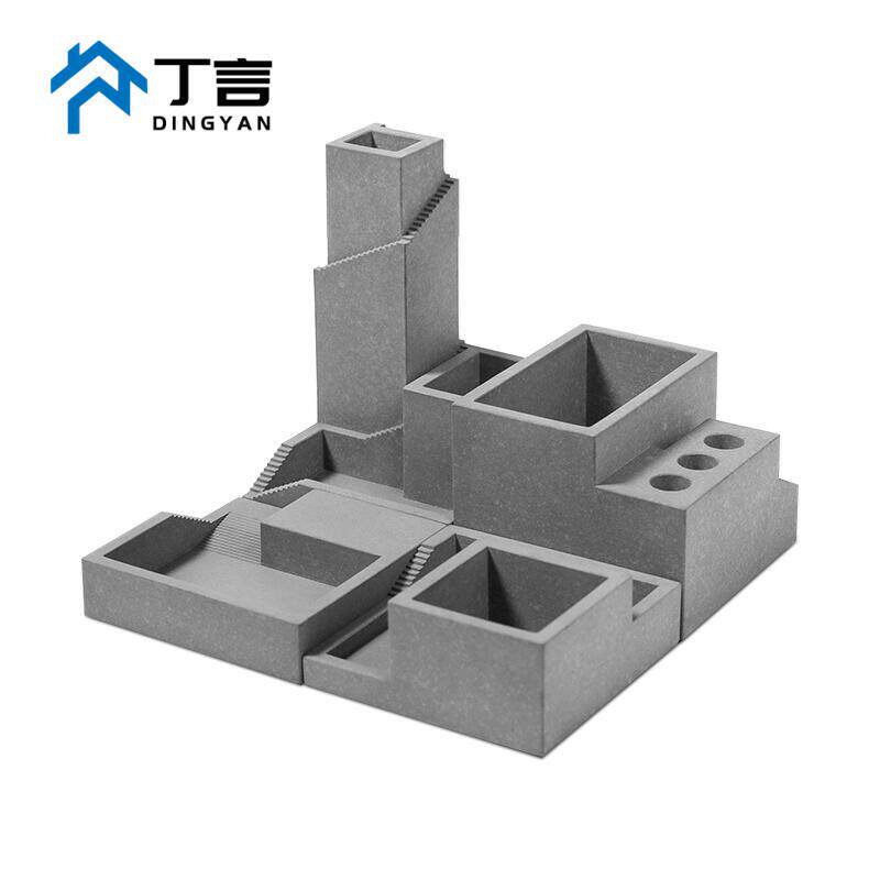 Nordic ins cement creative pen holder miniature building miniature monument valley decoration office desktop storage box