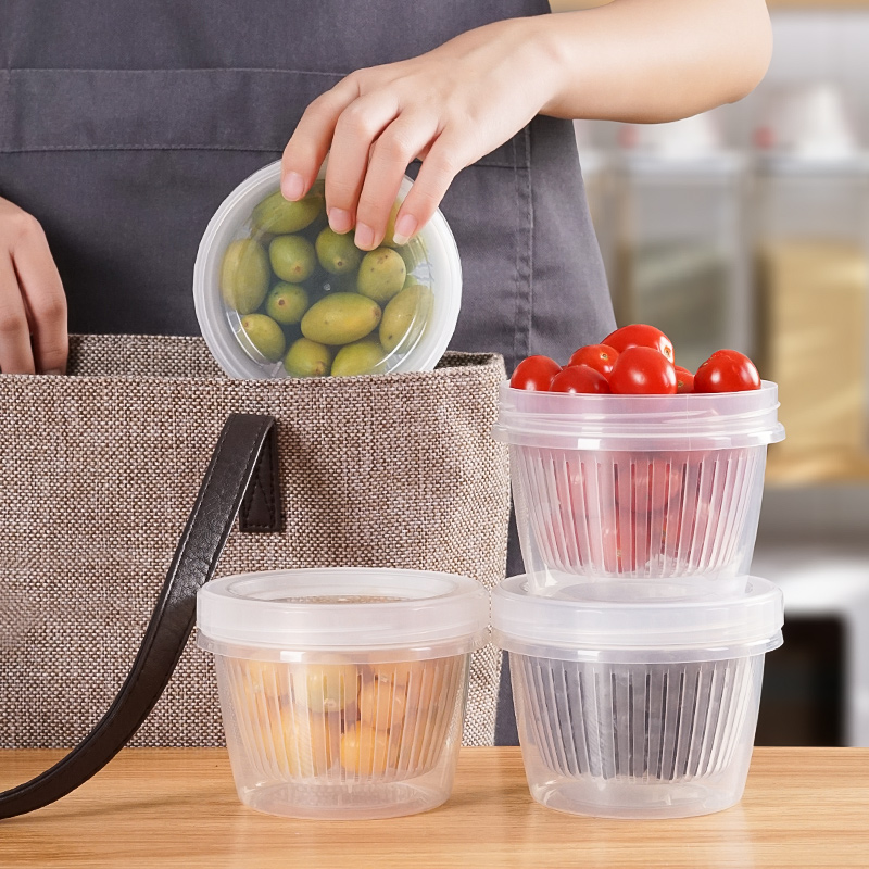 Japan imported fruit box portable outgoing children's students small fresh-keeping box baby take-out sealed drain storage box