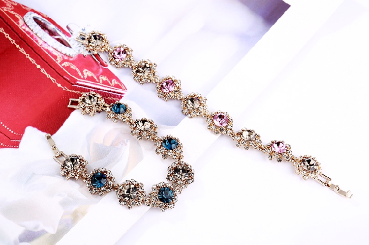 Hàn quốc Siêu Đèn Flash Rhinestone Retro Bracelet Phụ Nữ Thời Trang Pha Lê Tay Trang Sức Quà Tặng Net Vòng Đeo Tay Màu Đỏ Sen Vòng Tay Vòng Tay