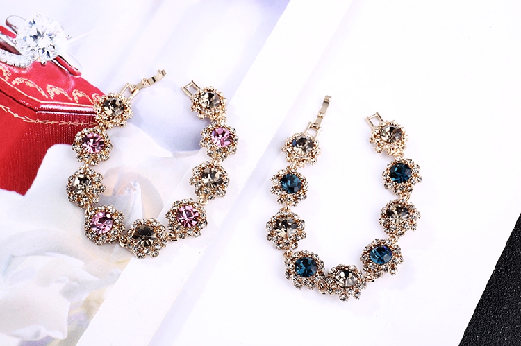 Hàn quốc Siêu Đèn Flash Rhinestone Retro Bracelet Phụ Nữ Thời Trang Pha Lê Tay Trang Sức Quà Tặng Net Vòng Đeo Tay Màu Đỏ Sen Vòng Tay Vòng Tay