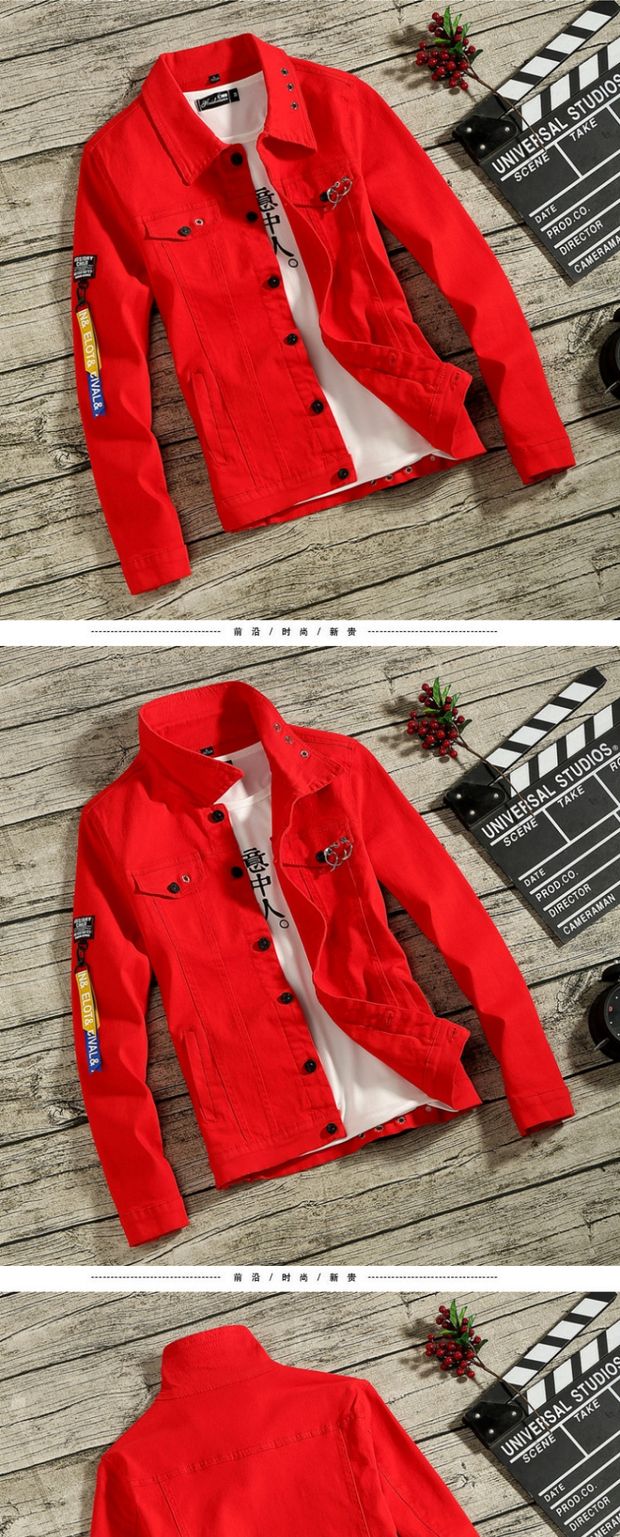 Áo khoác denim nam mùa xuân nam giản dị áo khoác trẻ trung Bọ cạp hoang dã xu hướng thời trang nam đẹp trai - Áo khoác đôi áo thun polo nam