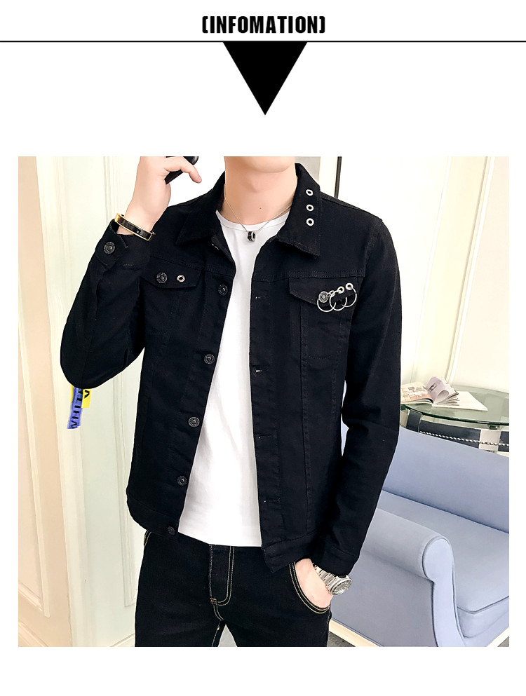 Denim áo khoác nam 2018 mới xu hướng tính cách áo khoác nam mùa xuân và mùa hè sinh viên Hàn Quốc Mỏng đẹp trai scorpion áo khoác denim