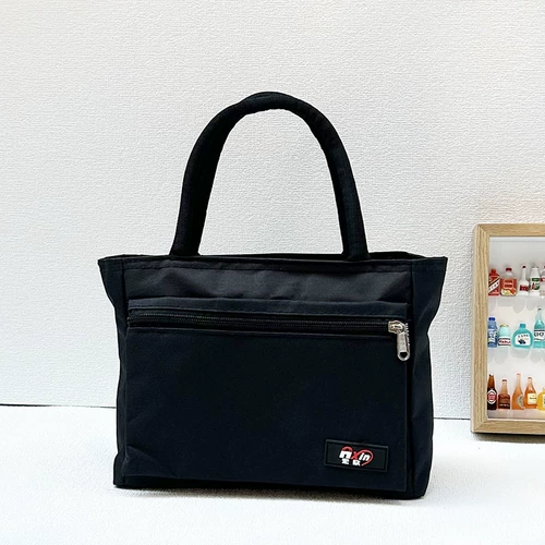 Водонепроницаемая черная барсетка, льняная сумка для матери, шоппер, коллекция 2023, ткань оксфорд