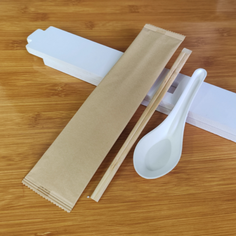 Disposable Chopsticks, Paper Pulp Spoon, Four-Piece Set, Spoon, Knife, Fork, Takeout Rice Mixing Hard Spoon, Two-In-One Eco-Friendly Tableware Set Disposable Chopsticks, Paper Pulp Spoon, Four-Piece Set, Spoon, Knife, Fork, Takeout Rice Mixing Hard Spoon, Two-In-One Eco-Friendly Tableware Set