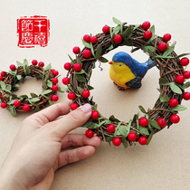 Christmas Decorations Vines Ring Flower Rings Gift Wrapping Home Wall Decoration Accessories Childlike handmade DIY material bags