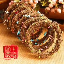 Christmas Vine Ring Wedding Celebration Flower Ring Shop Window Decoration Vines Hanging Ornaments Sen Ensemble Retro Photo Photography Props