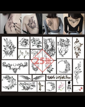Tattoo inns dark black chest front lock bone beauty less female warrior moon roses big tattoo patch
