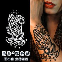 Prays hand Old School wind Old tradition evil Fortnightly Herbal Juice Waterproof Tattoo Stick lasting realistic