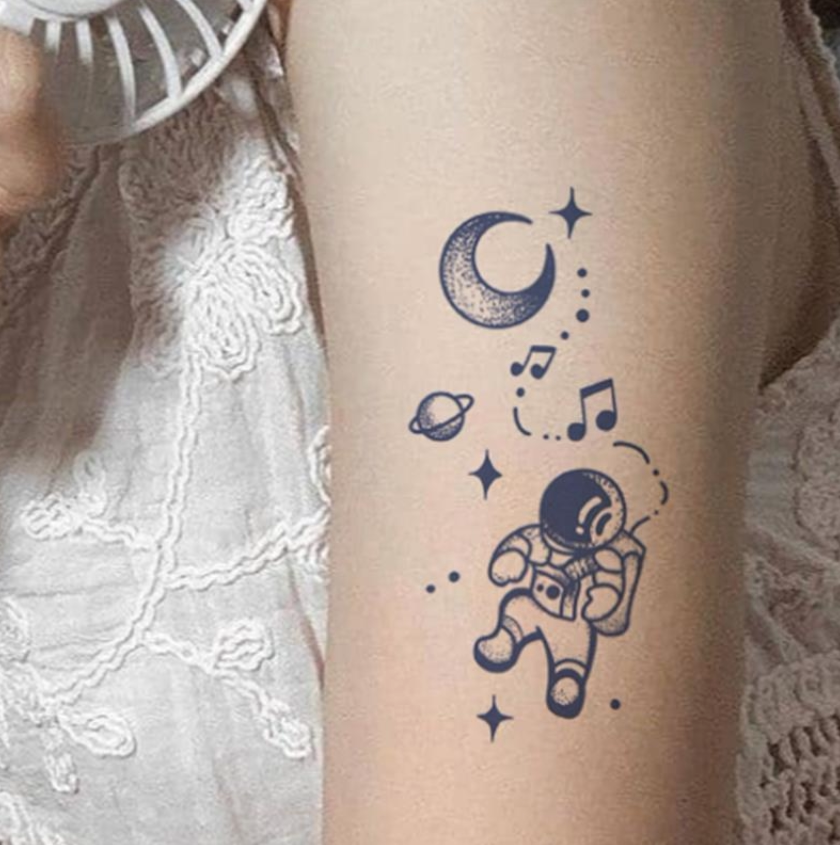West Street Girl collarbone moon juice herbal tattoo stickers waterproof female long-lasting dark small pattern tattoo