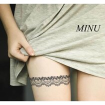 Emulation Lace Sexy Fairy Thighs Tattoo Sticker Waterproof Female Lasting Arm Leg Ring Shade Black Seductive Cool