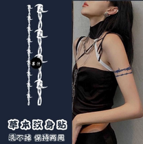 Sexy Lace Hand Ring Leg Ring Grass Ben Juice Tattoo Stick Half Persistent Waterproof Not Falling Color Realistic Sting Cyan