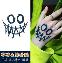 Clown Laughing face juice tattooed half male and female without glistening and not washing away the tattoo handback pattern lasting 15 days